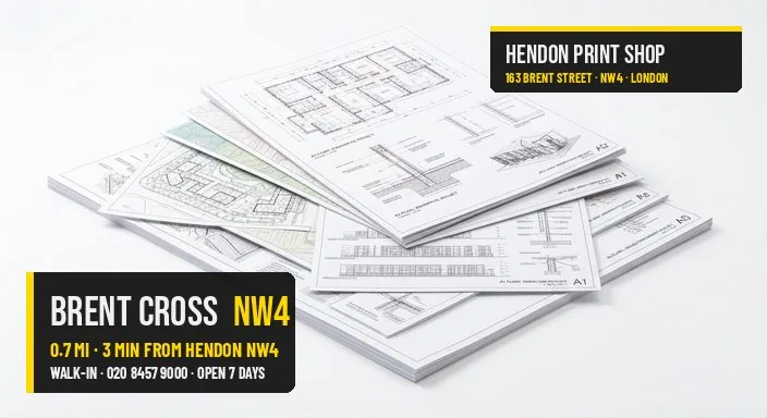 Same-day architectural plans for Brent Cross NW4 — Hendon Print Shop, 0.7 miles away
