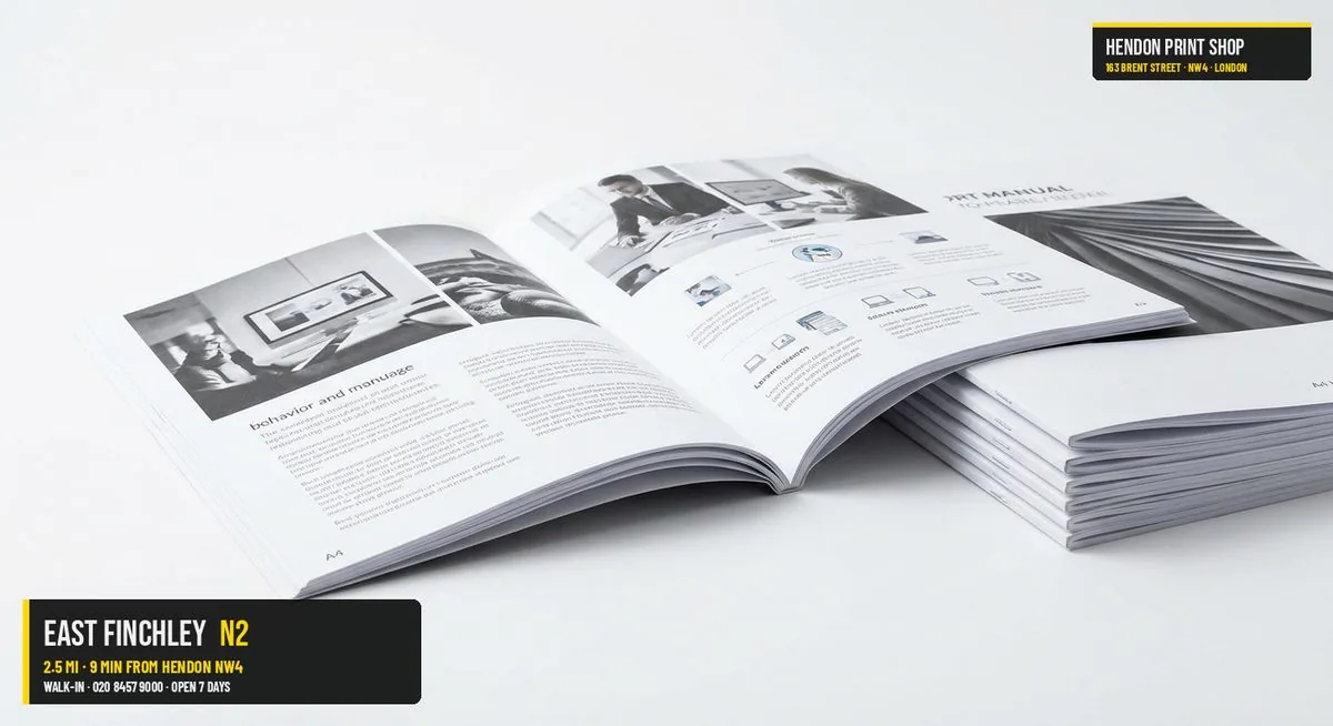 Same-day booklets brochures for East Finchley N2 — Hendon Print Shop, 2.5 miles away