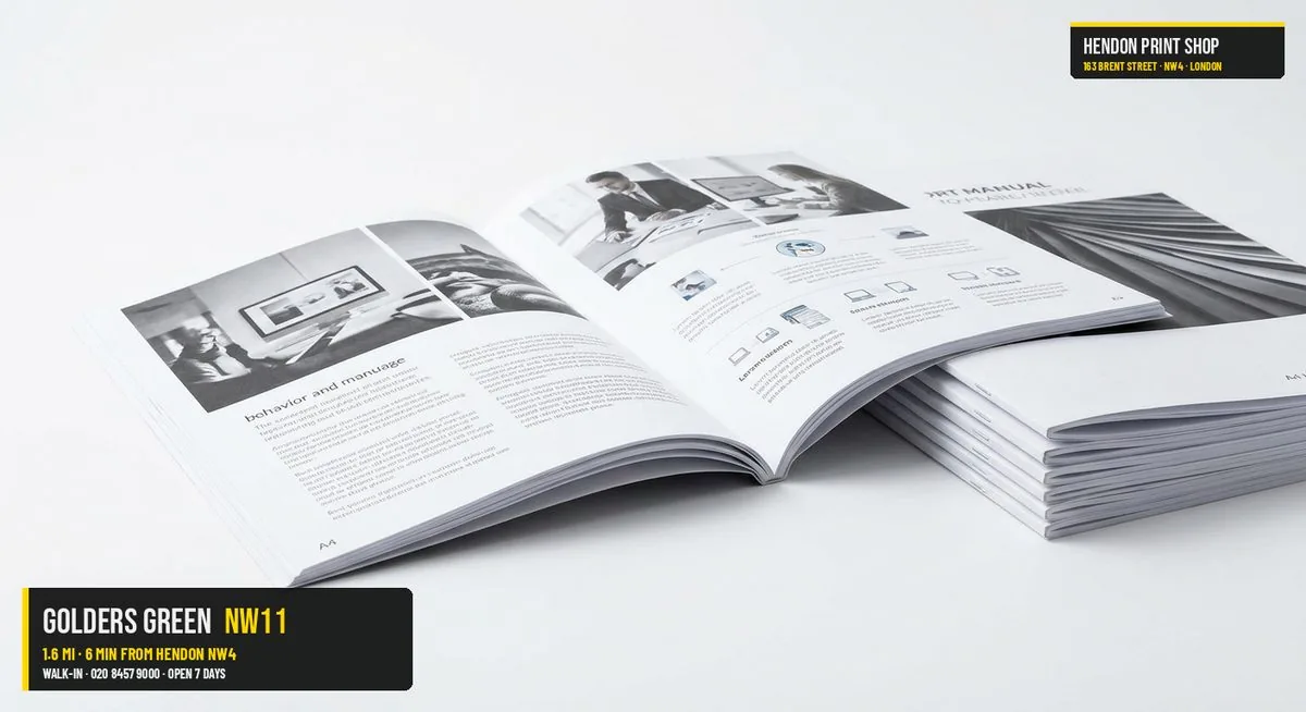 Same-day booklets brochures for Golders Green NW11 — Hendon Print Shop, 1.6 miles away