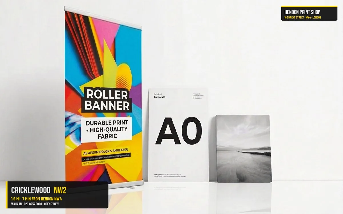 Same-day large format printing for Cricklewood NW2 — Hendon Print Shop, 1.9 miles away